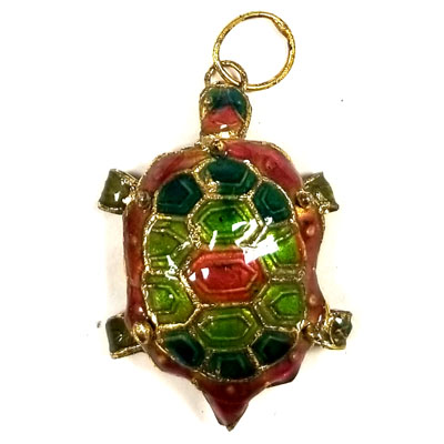 ENAMEL TURTLE 25X35MM RUST RED